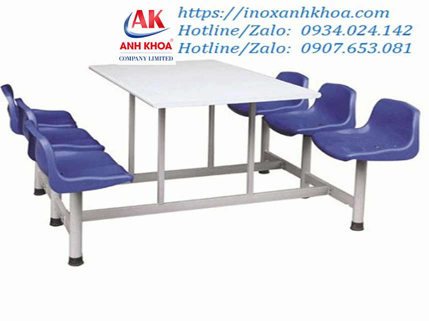 bàn ăn căn teen liền ghế