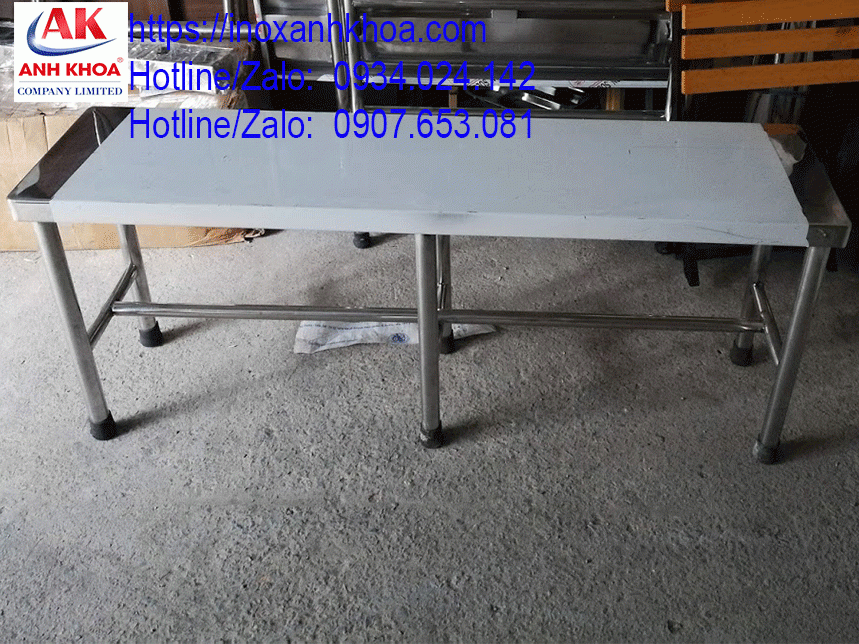 Băng ghế inox dài 