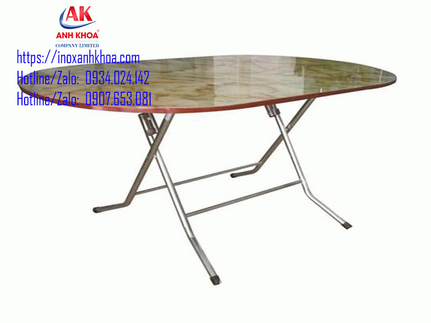 Bàn inox tròn mặt nhựa composite