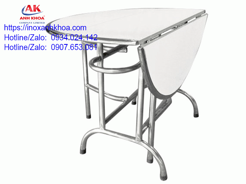 BÀN TRÒN XẾP BA INOX 1M2