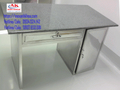BÀN LÀM VIỆC INOX MẶT BÀN ĐÁ 