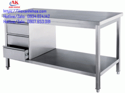 BÀN LÀM VIỆC INOX CÓ HỌC KÉO