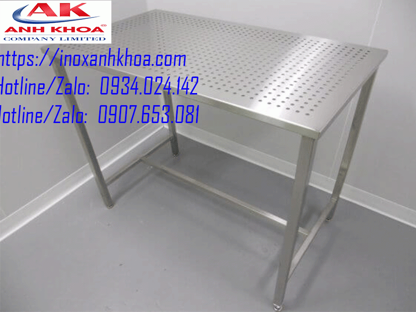 BÀN THAO TÁC INOX ĐỘT LỖ