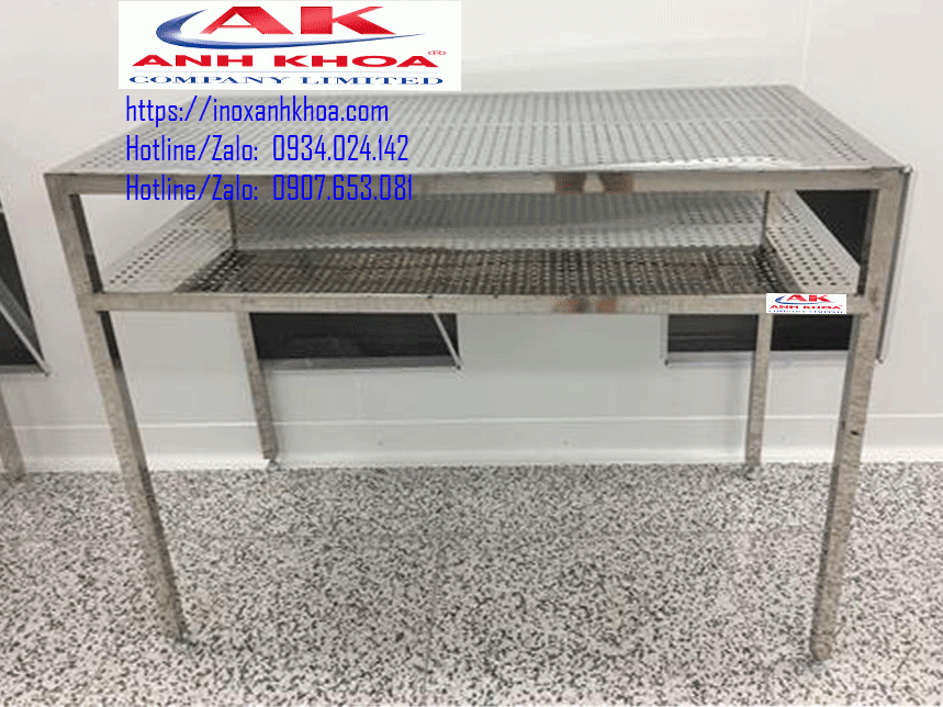 BÀN INOX ĐỘT LỖ 2 TẦNG