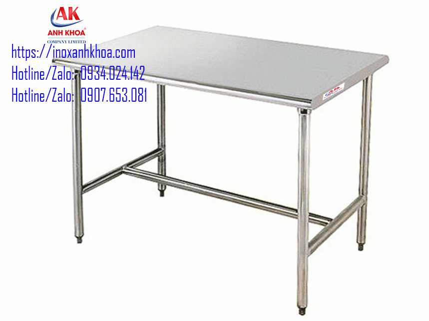 BÀN INOX CHỮ NHẬT CHÂN CỐ ĐỊNH