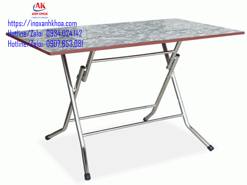BÀN INOX CHỮ NHẬT MẶT BÀN NHỰA COMPOSITE