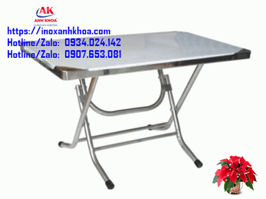 BÀN INOX CHỮ NHẬT 70 X 1M2 INOX 201 DÀY 0.8 ZEM