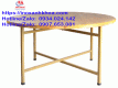 Bàn Tròn Xếp Chân Sắt Mặt Gỗ 1M2