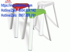 Ghế Đôn Mặt Nhựa Chân Nhôm