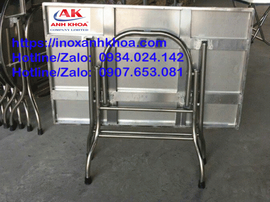 BÀN INOX XẾP 70 x 1M2