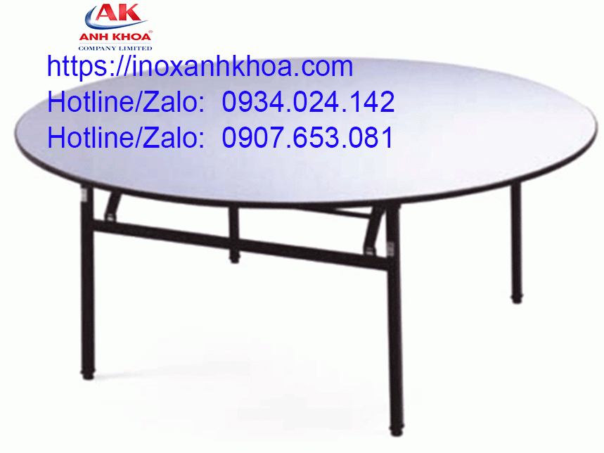 Bàn Tròn Gấp Lò So  1M6