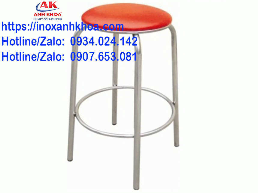 Ghế Inox Đôn Nệm Cao 650 mm