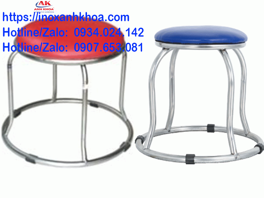 Ghế Đôn Nệm Inox Lùn