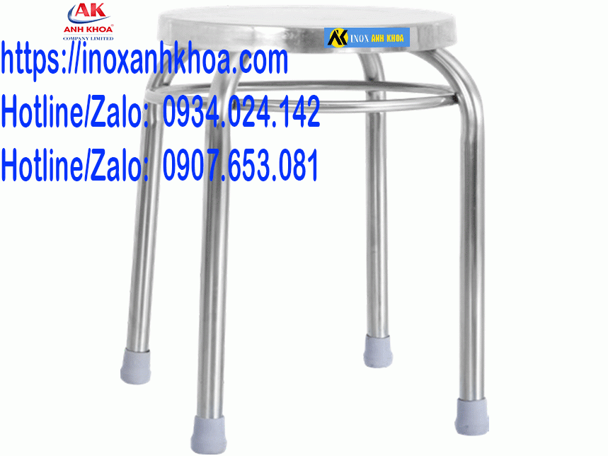 Ghế Inox Có Kiềng Tròn