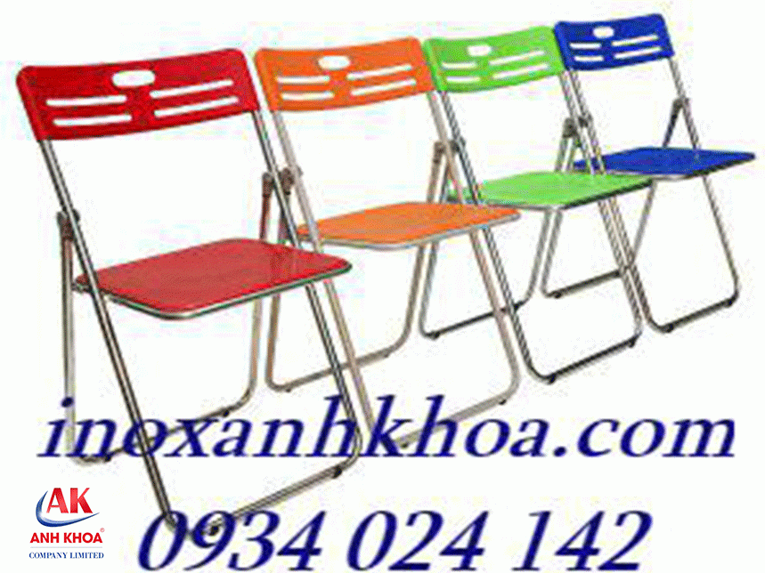Ghế Gấp Inox Mặt Ngồi Tựa Nhựa