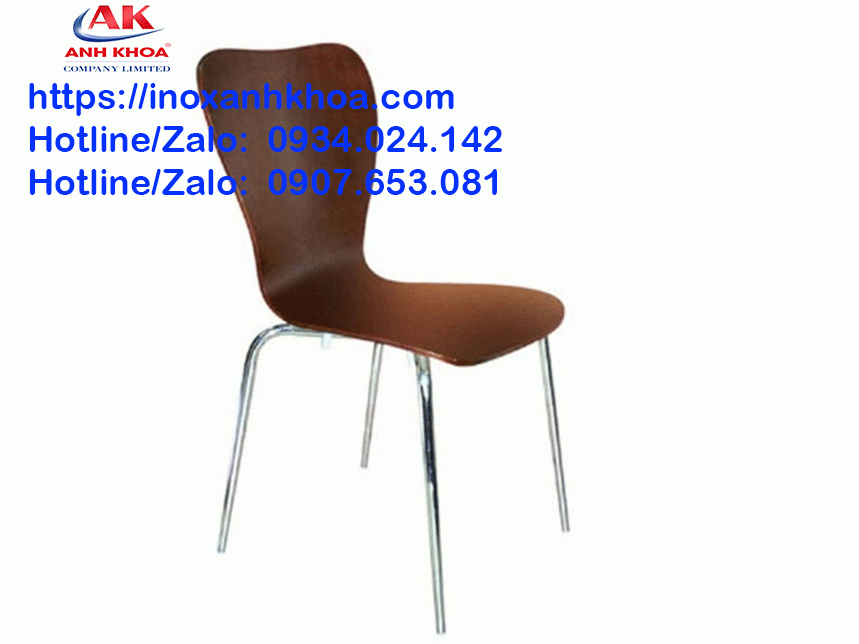 Ghế Inox Tựa Gỗ Uốn Cong