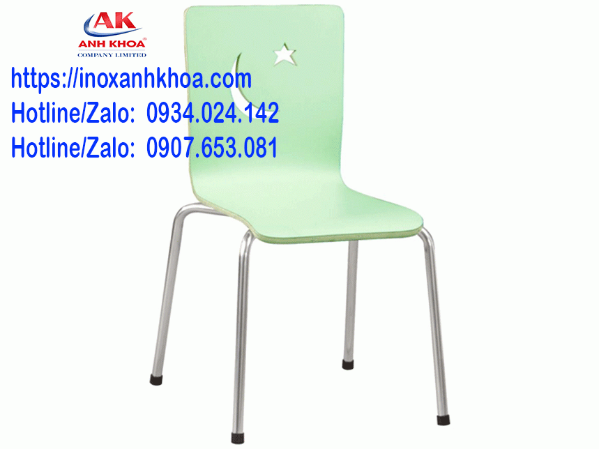 Ghế Tựa Inox Mặt Gỗ